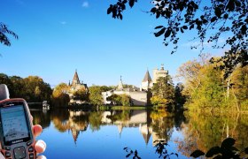 Schlosspark Laxenburg mit GPS Ger&auml;t, &copy; Dagmar Wunderl